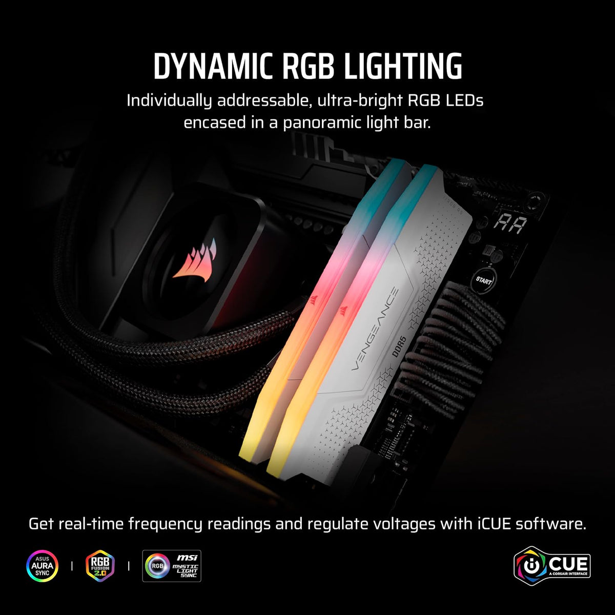 CORSAIR Vengeance RGB RS DDR5 32GB (2 X 16GB) up to 6000Mhz AMD Intel RAM
