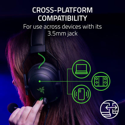 Razer Blackshark V2 X Gaming Headset: 7.1 Surround Sound - 50Mm Drivers - Memory Foam Cushion - for PC, PS4, PS5, Switch - 3.5Mm Audio Jack - Black