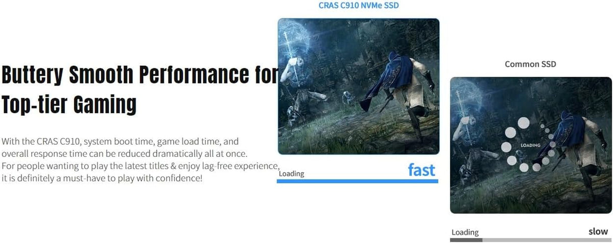 CRAS C910 2TB M.2 2280 Nvme Pcie Gen4X4 Laptop & Desktop Internal SSD Heatsink Included, up to 5200Mb/S (K02TBM2SP0-C91)