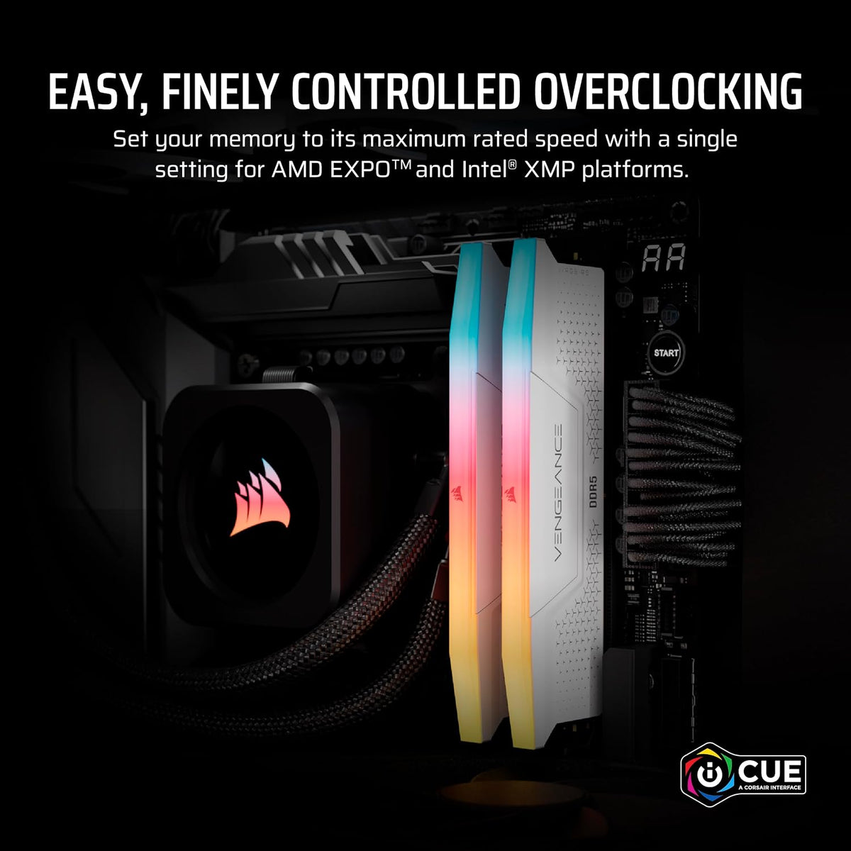 CORSAIR Vengeance RGB RS DDR5 32GB (2 X 16GB) up to 6000Mhz AMD Intel RAM