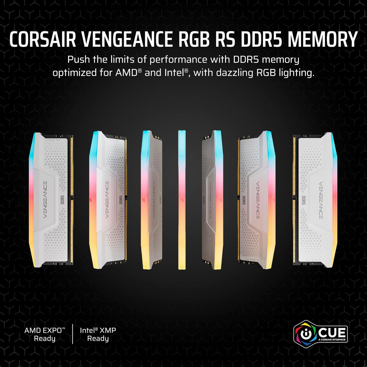 CORSAIR Vengeance RGB RS DDR5 32GB (2 X 16GB) up to 6000Mhz AMD Intel RAM