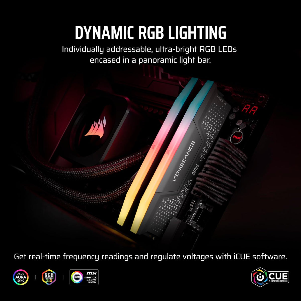 CORSAIR Vengeance RGB RS DDR5 32GB (2 X 16GB) up to 6000Mhz AMD Intel RAM