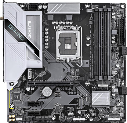GIGABYTE B760M Gaming plus Wifi DDR4 LGA 1700 Intel B760 M-ATX Motherboard, 2* M.2, Pcie 4.0, Front USB 3.2 Gen 1 Type-C, 6 Gbe LAN, Q-Flash Plus, Ez-Latch