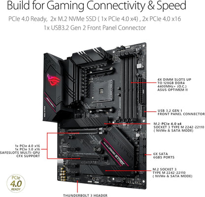 Asus ROG Strix B550-F Gaming Wifi II AMD AM4 (3Rd Gen Ryzen) ATX DDR4 Gaming Motherboard (Pcie 4.0, Wifi 6E, 2.5Gb LAN, BIOS Flashback, HDMI 2.1, Addressable RGB Header and Aura Sync)