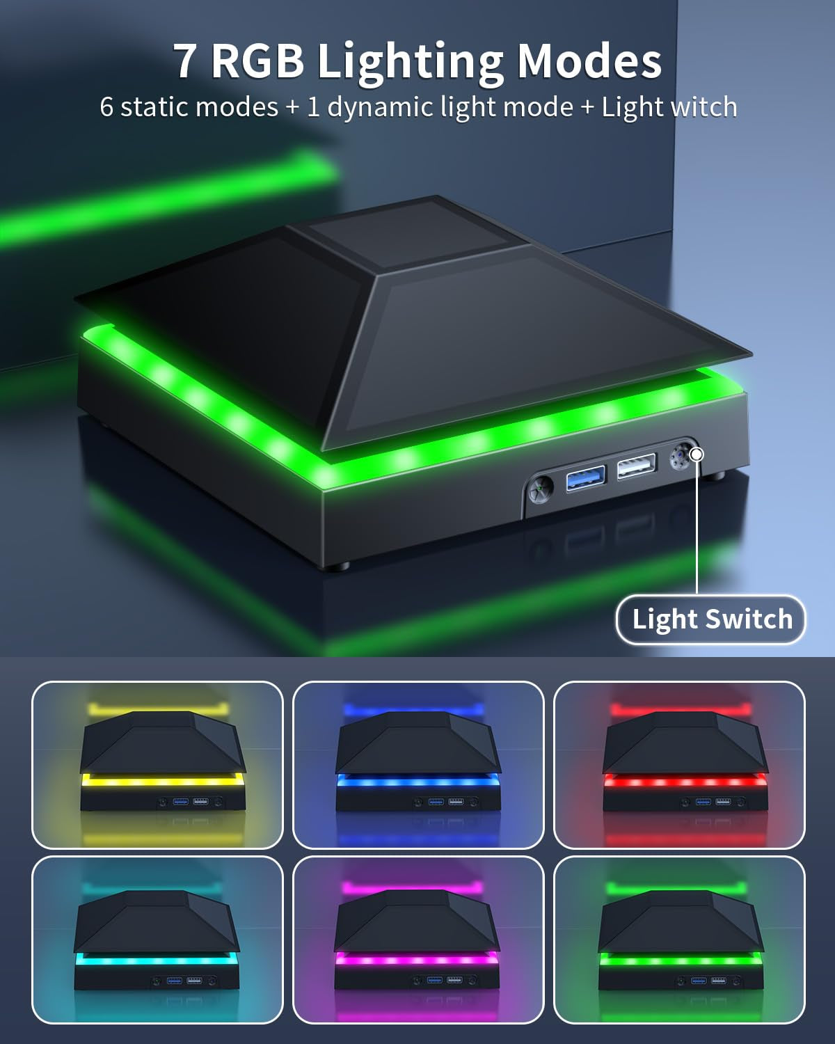Cooling Fan Dust Proof for Xbox Series X Console with Colorful Light