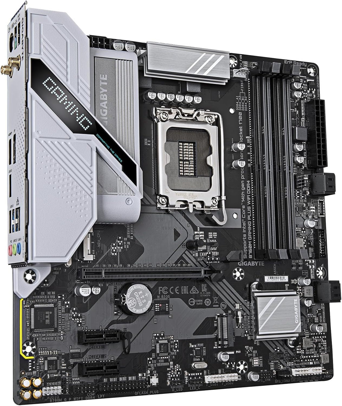 GIGABYTE B760M Gaming plus Wifi DDR4 LGA 1700 Intel B760 M-ATX Motherboard, 2* M.2, Pcie 4.0, Front USB 3.2 Gen 1 Type-C, 6 Gbe LAN, Q-Flash Plus, Ez-Latch